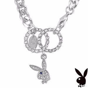 Playboy Bracelet Bunny Charm Swarovski Crystal Cuban Link Chain y2k NWT RARE NEW